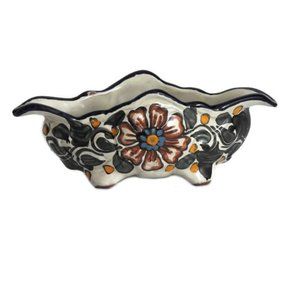 Terracotta Talavera Sauce Bowl Hand Painted Mexican Condiment Dish